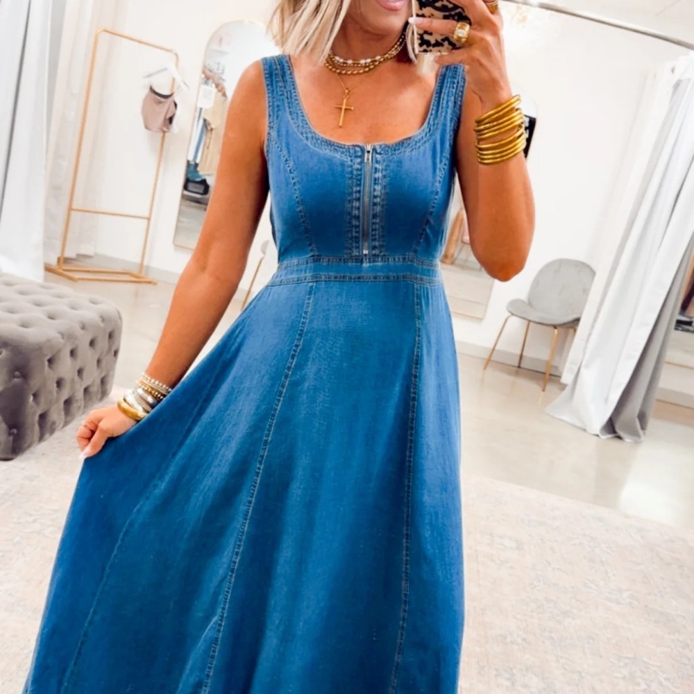 Denim Blue Sleeveless Dress